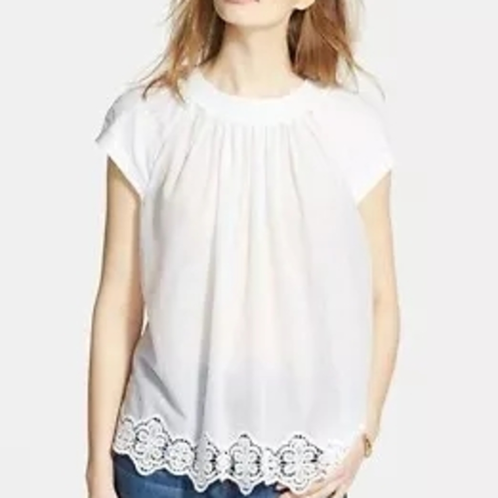 Madewell White Women's Top With Lace Detail